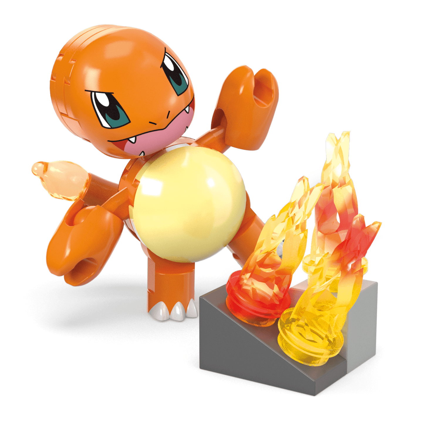 MEGA Pok¨¦mon Charmander's Fire-Type Spin Building Toy Kit With Figure (81 Pieces) For Kids