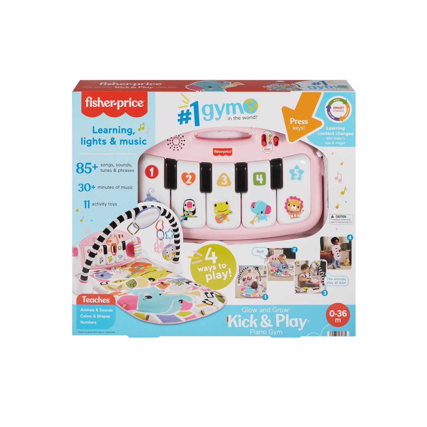 Fisher-Price  Tapis Piano Lumi¨¨res et Apprentissage, Pour B¨¦b¨¦, Rose