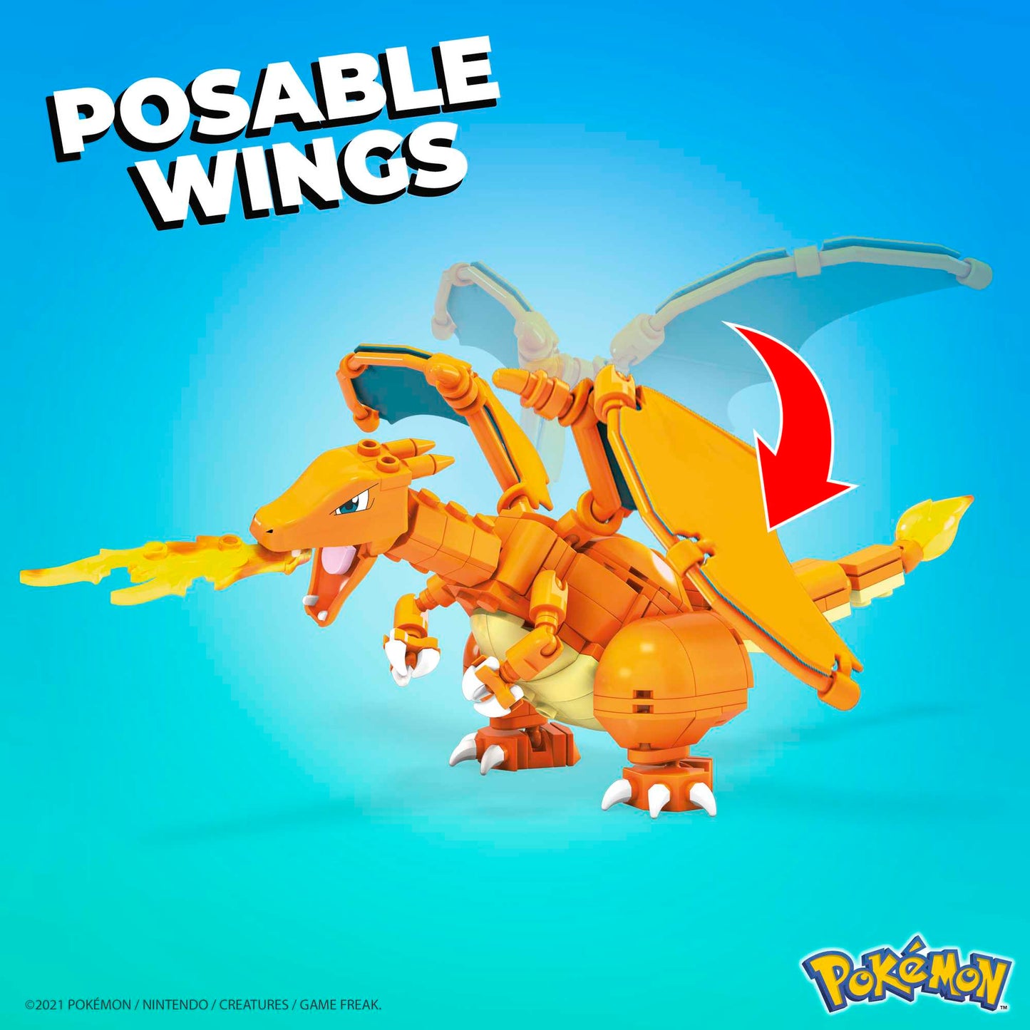 MEGA Pok¨¦mon Building Toy Kit Charmander Set With 3 Action Figures (313 Pieces) For Kids
