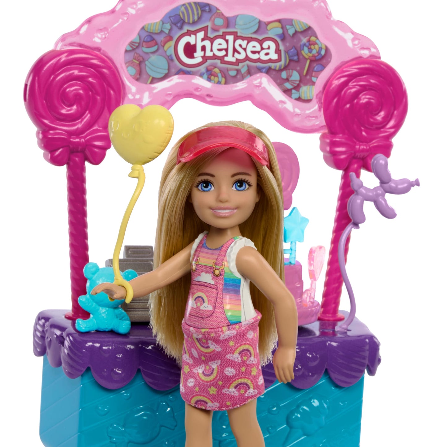 Barbie  Poup¨¦e Chelsea et Kiosque ¨¤ Sucettes et Bonbons, 10¨¦l¨¦ments